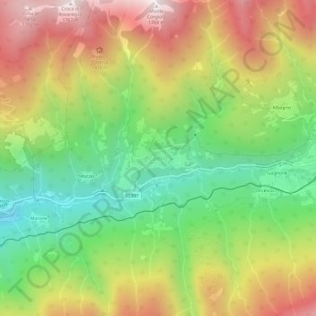 Coimo topographic map, elevation, terrain