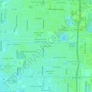 Fountain Park topographic map, elevation, terrain