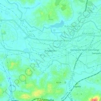 Kotagedara topographic map, elevation, terrain