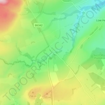 Forestburn Gate topographic map, elevation, terrain