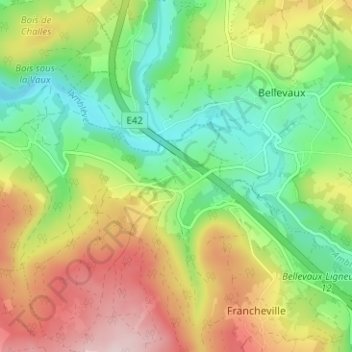 Villers topographic map, elevation, terrain