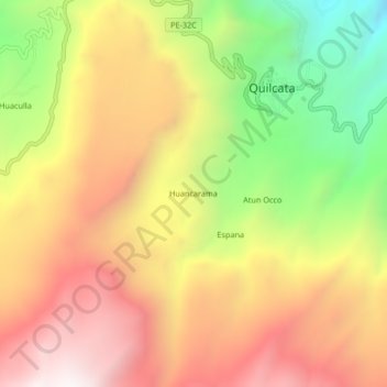 Huancarama topographic map, elevation, terrain