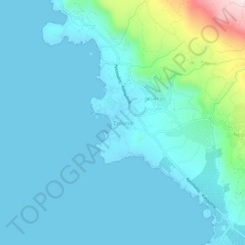 Stoupa topographic map, elevation, terrain