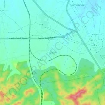 Badori topographic map, elevation, terrain