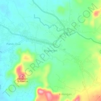 Mapanget topographic map, elevation, terrain
