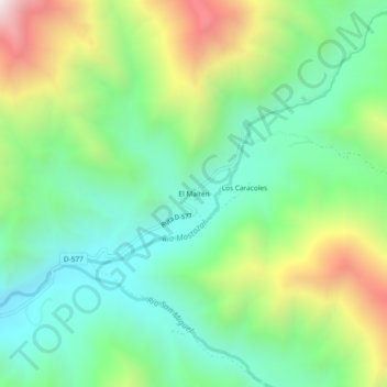 El Maitén topographic map, elevation, terrain