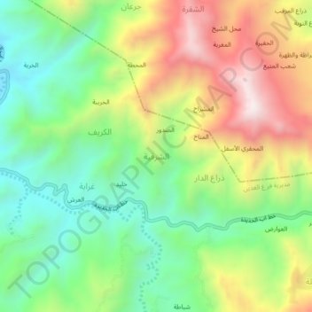 Ash Sharqiyah topographic map, elevation, terrain