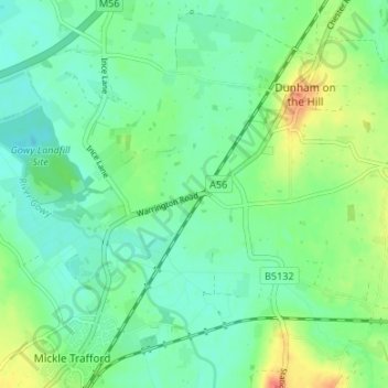 Morley Bridge topographic map, elevation, terrain