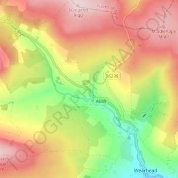 Lanehead topographic map, elevation, terrain