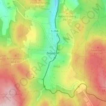 Neudorf topographic map, elevation, terrain