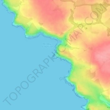 Carn Lês Boel topographic map, elevation, terrain