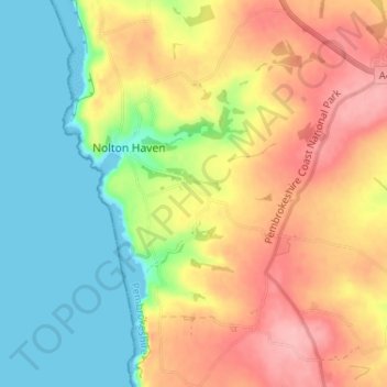 Nolton topographic map, elevation, terrain