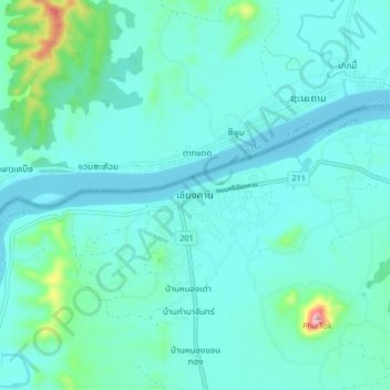 Chiang Khan topographic map, elevation, terrain