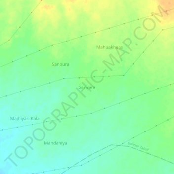 Sarwara topographic map, elevation, terrain