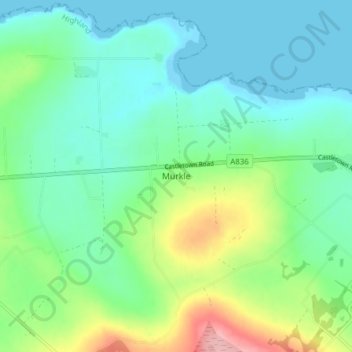 Murkle topographic map, elevation, terrain