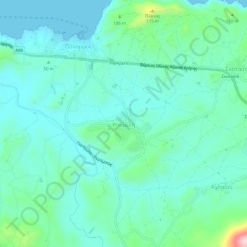 Ρουμελή topographic map, elevation, terrain
