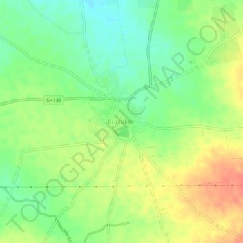 Kurtakoti topographic map, elevation, terrain