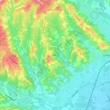 Collalbrigo topographic map, elevation, terrain