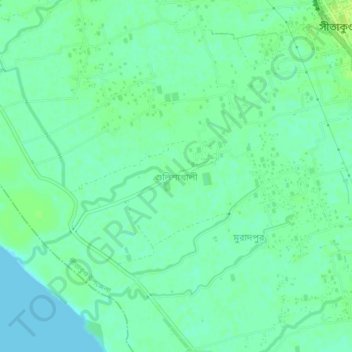 Guliakhali topographic map, elevation, terrain