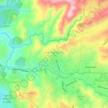 Bagong Nayon 1 topographic map, elevation, terrain