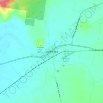 Inglewood topographic map, elevation, terrain