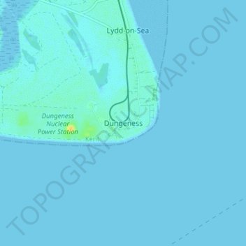 Dungeness topographic map, elevation, terrain