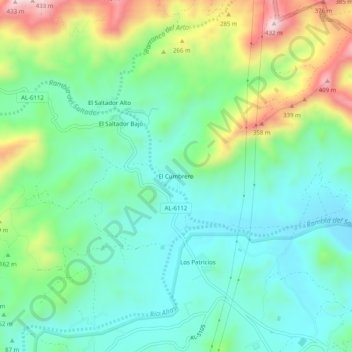 El Cumbrero topographic map, elevation, terrain