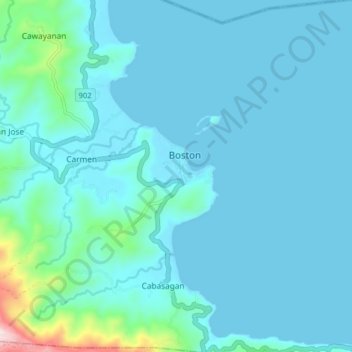 Boston topographic map, elevation, terrain