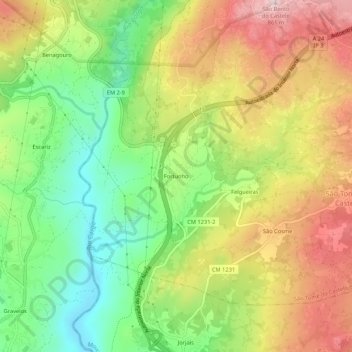 Fortunho topographic map, elevation, terrain