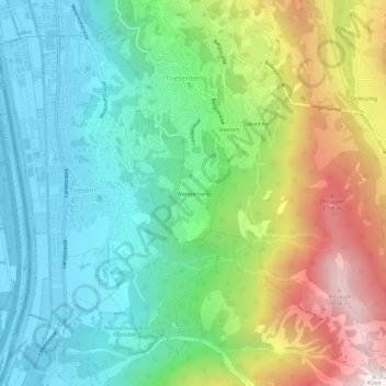 Wangerberg topographic map, elevation, terrain