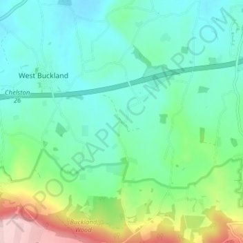 Budleigh topographic map, elevation, terrain