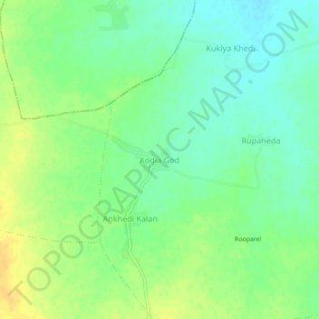 Kodia God topographic map, elevation, terrain