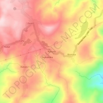 Raisoro topographic map, elevation, terrain