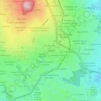 Pumar topographic map, elevation, terrain