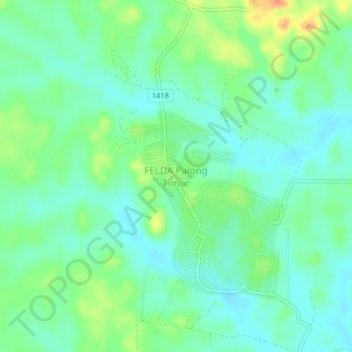 FELDA Palong Timur topographic map, elevation, terrain