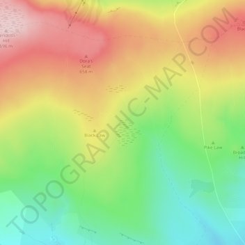 Ettersgill Common topographic map, elevation, terrain