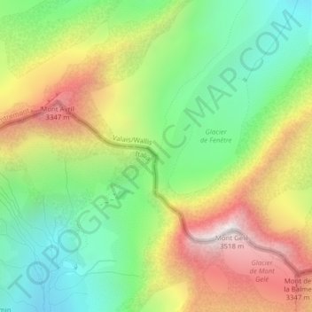 Fenêtre de Durand topographic map, elevation, terrain