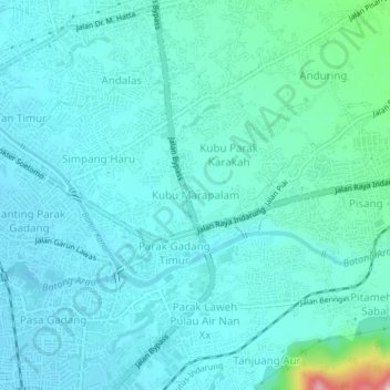 Kubu Marapalam topographic map, elevation, terrain