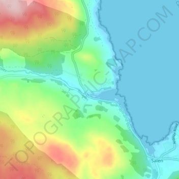 Aros topographic map, elevation, terrain