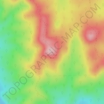 Wombat Hill topographic map, elevation, terrain