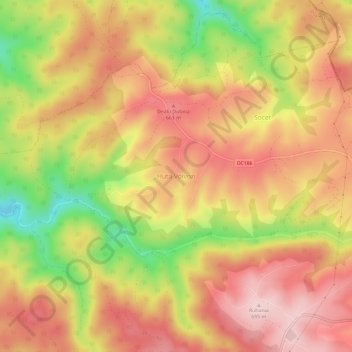 Huta Voivozi topographic map, elevation, terrain
