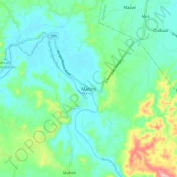 Mabini topographic map, elevation, terrain