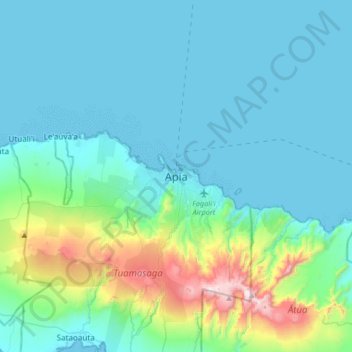 Apia topographic map, elevation, terrain