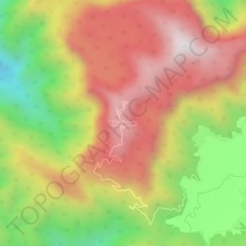 Khoupum topographic map, elevation, terrain