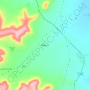 Balawadi topographic map, elevation, terrain