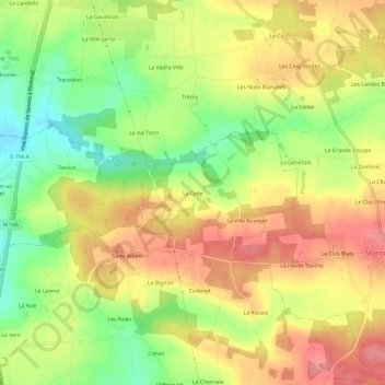 La Grée topographic map, elevation, terrain