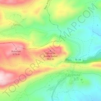 Cerro de Santa Isabel topographic map, elevation, terrain