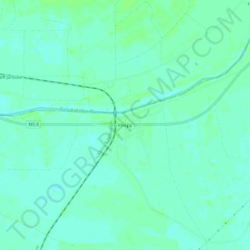 Philipp topographic map, elevation, terrain