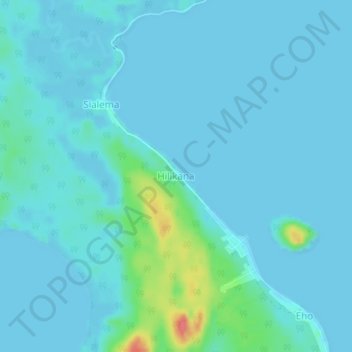 Hilikana topographic map, elevation, terrain