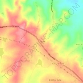 Hagare topographic map, elevation, terrain